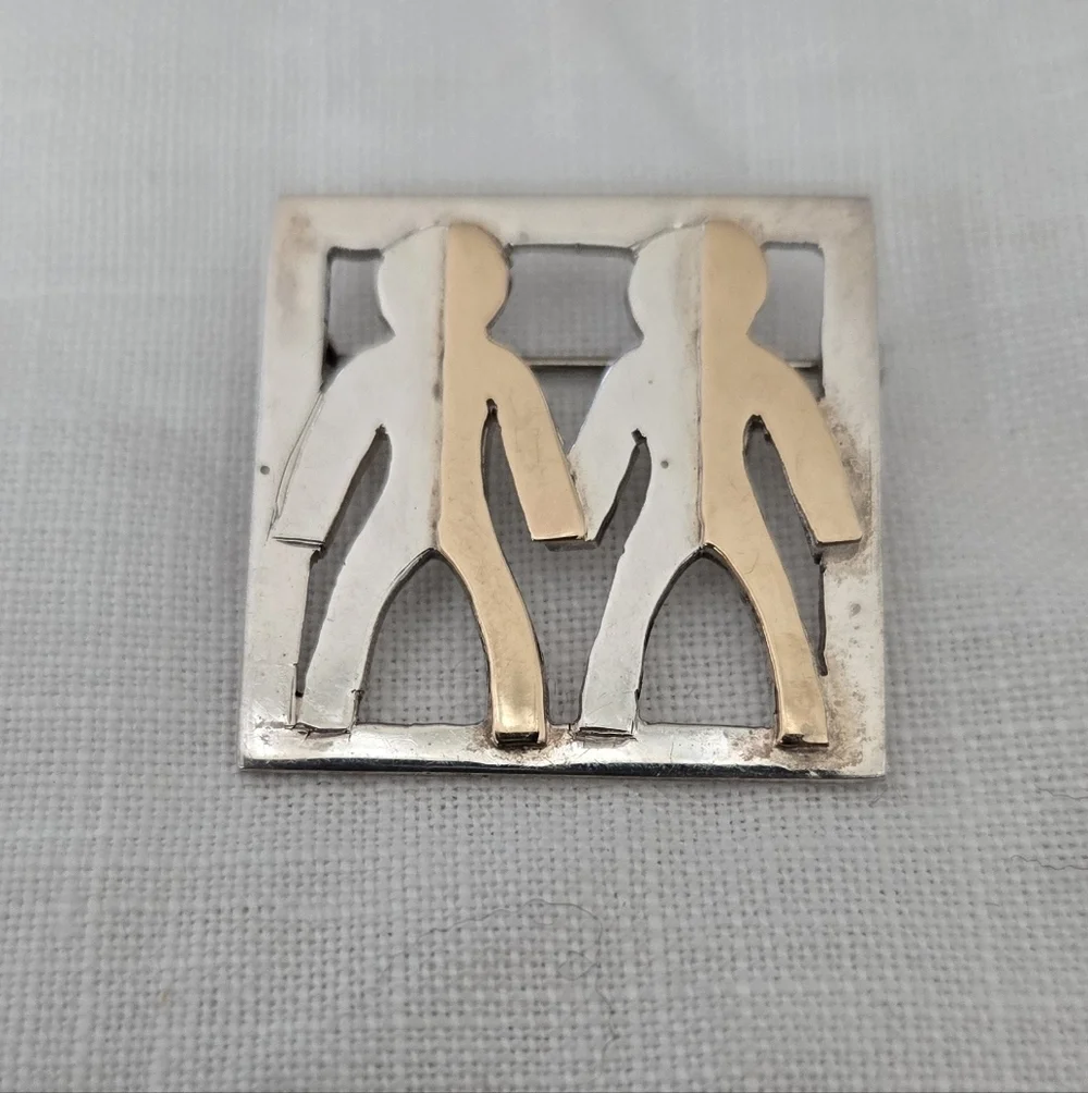 Brooch 925 & 14k Gold